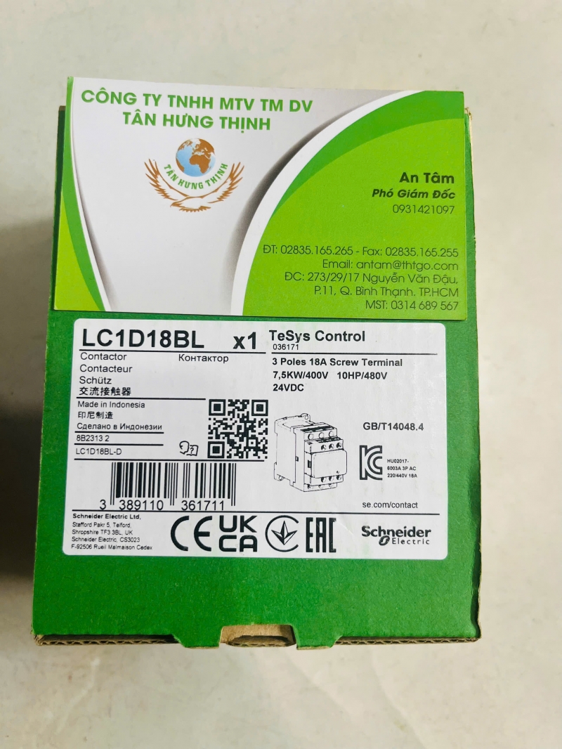 CONTACTOR SCHNEIDER LC1D18BL