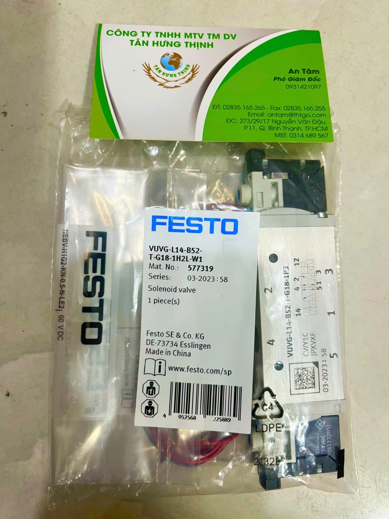  FESTO SOLENOID VALVE VUVG-L14-B52-T-G18-1R8L