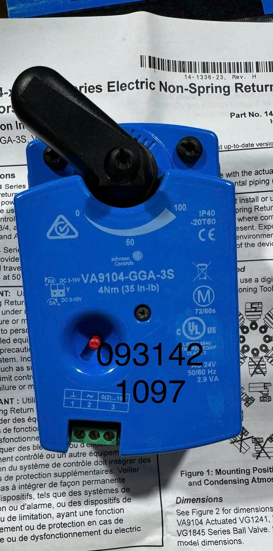 Johnson Control VA9104-GGA-3S