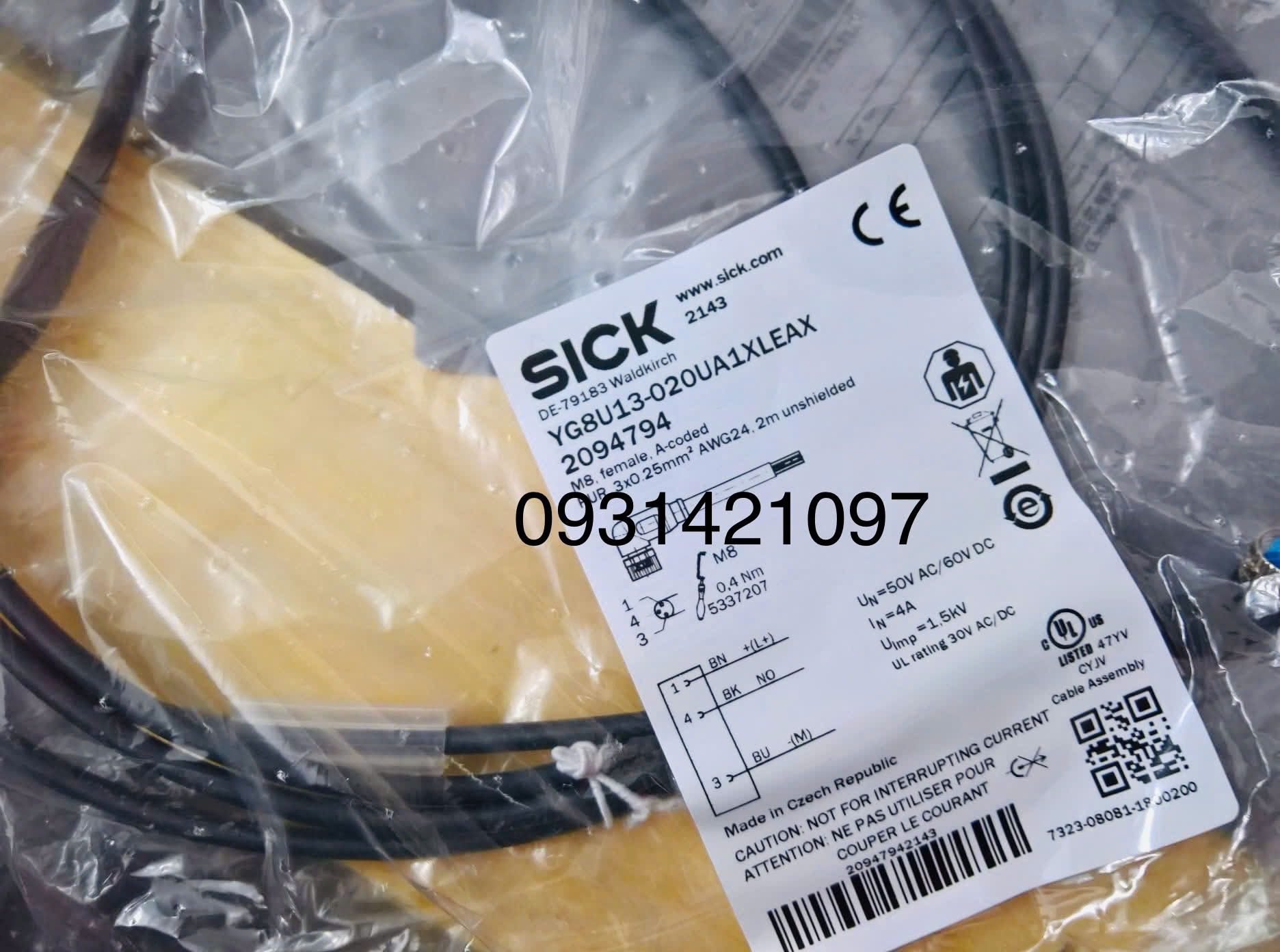  SICK Sensor-actuator cables YG8U13-020UA1XLEAX (2094794)