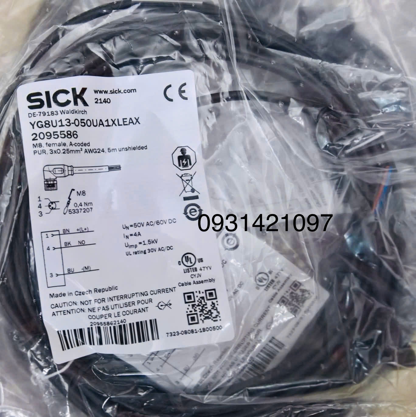  SICK Sensor-actuator cables YG8U13-050UA1XLEAX (2095586)