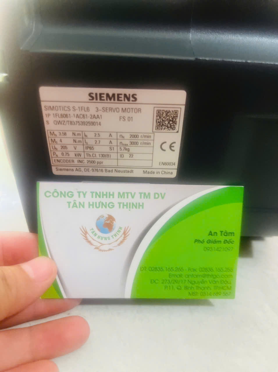 SIEMES MOTOR 1FL6061-1AC61-2AA1 